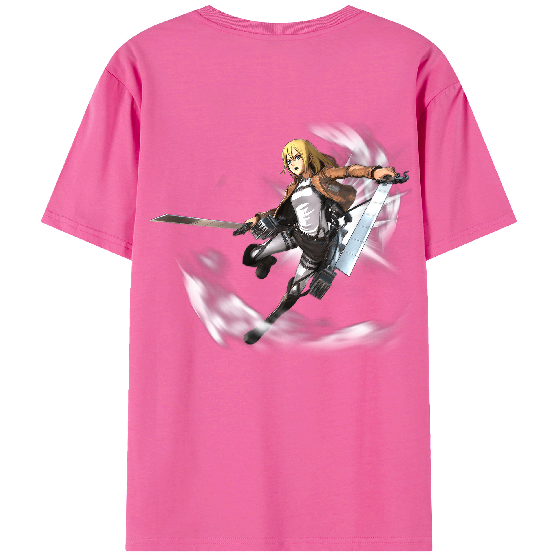 （画像用） 進撃の巨人 クリスタ·レンズ Attack on Titan Christa Lenz レディース半袖Tシャツ(バックプリント)